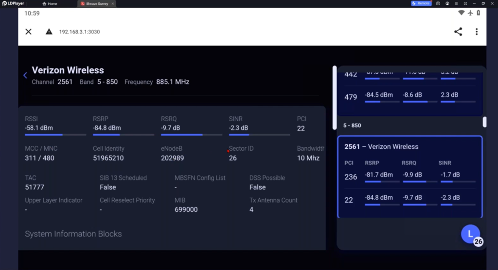 Performing network blind scan